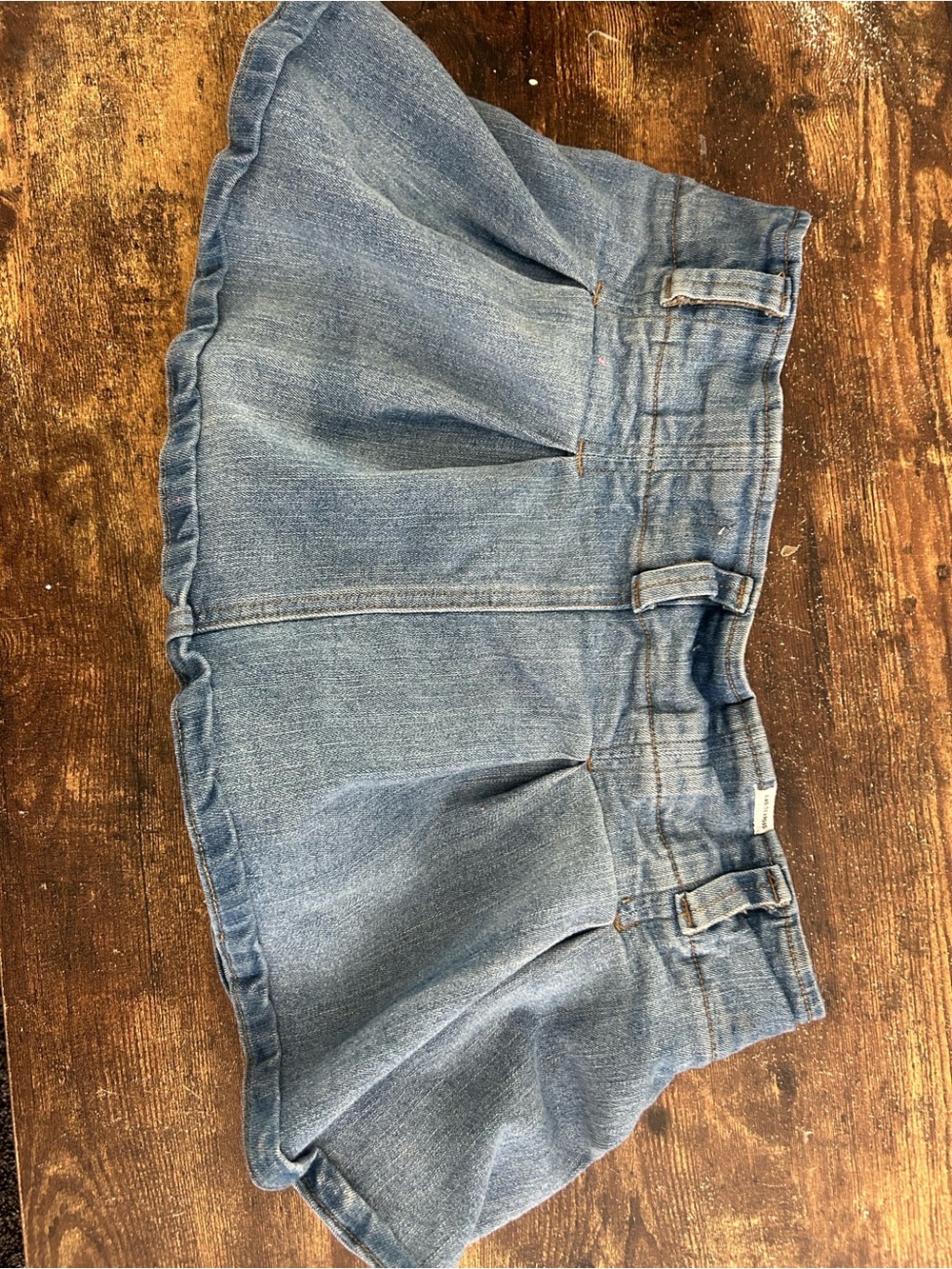 Almost Famous Light Blue Pleated Denim Mini Skirt - Picture 2 of 3